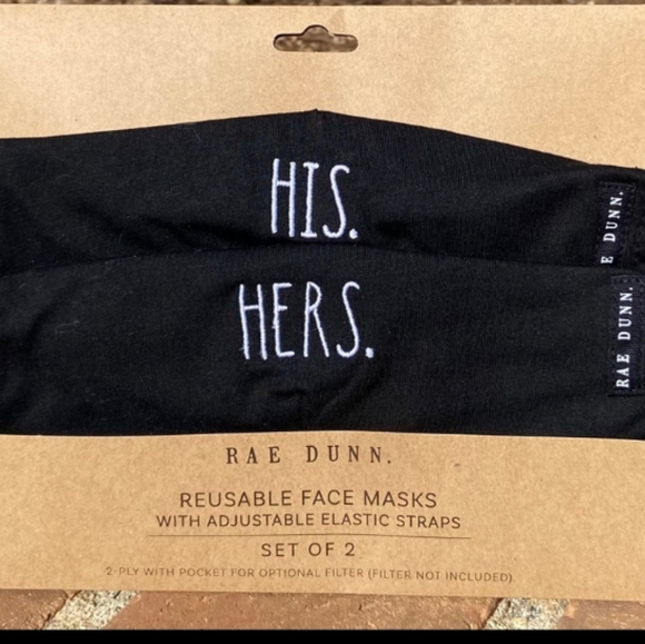 Rae Dunn Accessories - Rae Dunn 😷 his & hers facemasks